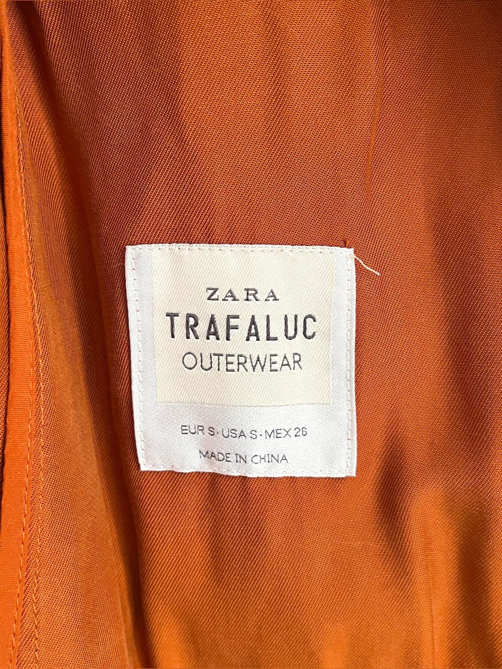 ZARA | Burnt Orange Lightweight Trench Coat - Small - Picture 7 of 8